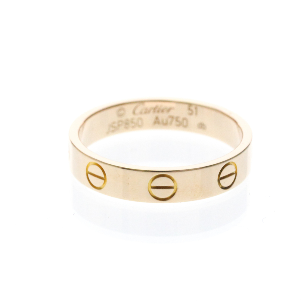 Cartier Mini Love Ring Pink Gold (18K) Fashion No Stone Band Ring Pink Gold